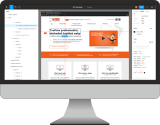 návrh webu v aplikaci Figma