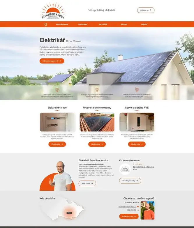 webdesign - Elektrikář Kubica