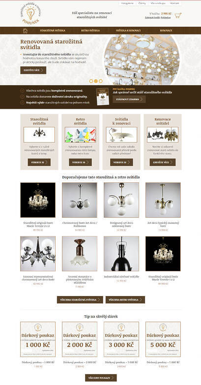 webdesign Starožitná svítidla