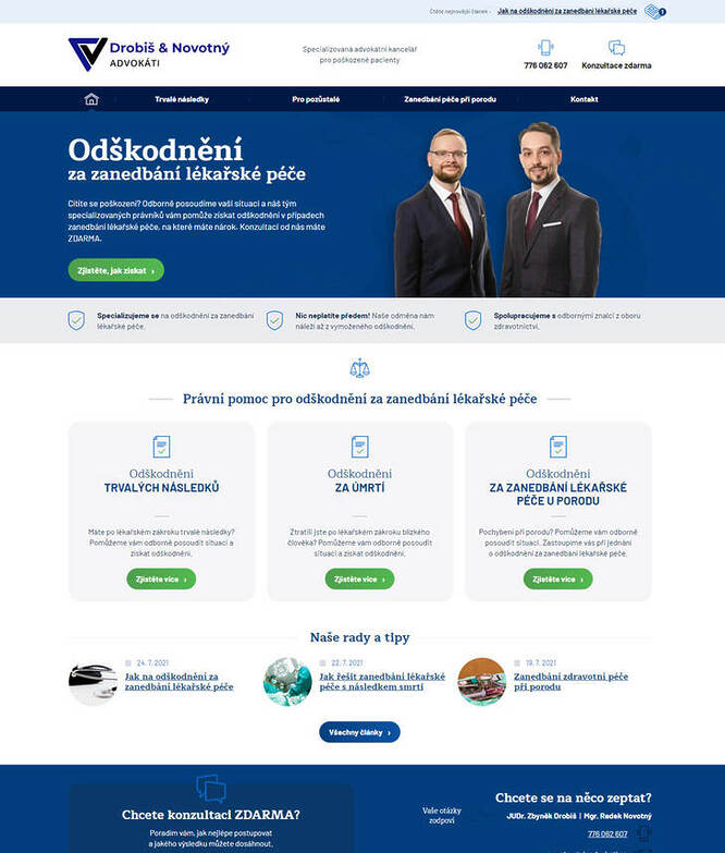 webdesign - Právník pro poškozené