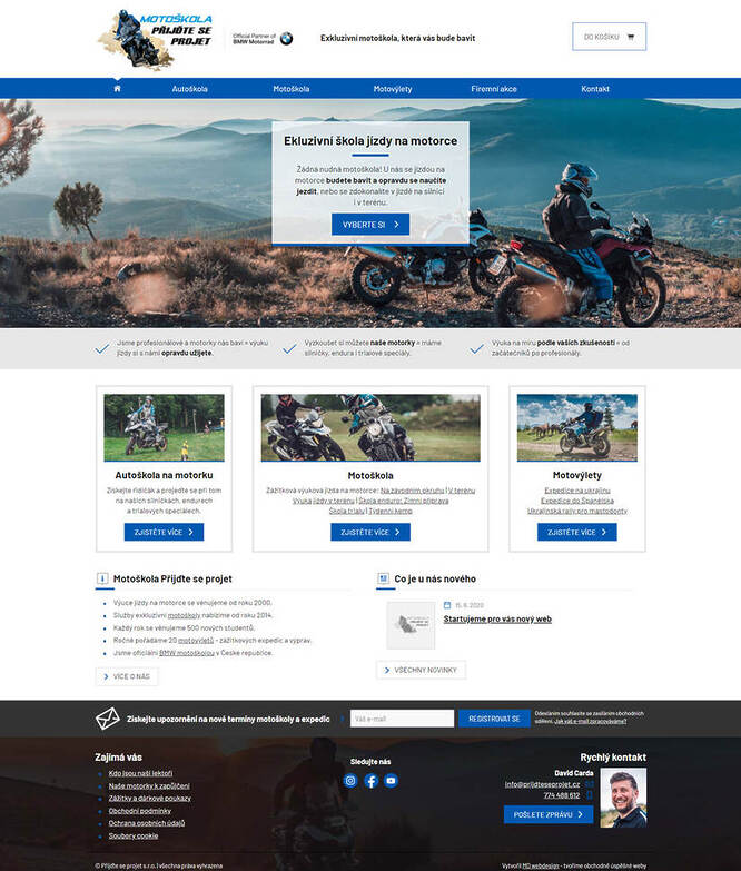 webdesign Přijďte se projet