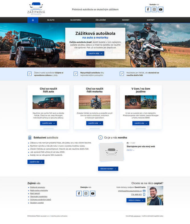 webdesign - Zážitková autoškola