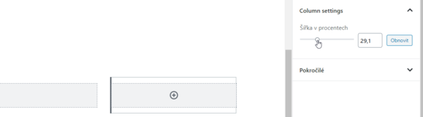 WordPress: úprava šířky sloupců