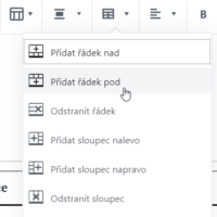 WordPress: přidat/odstranit řádek tabulky