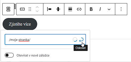 WordPress - odkaz na tlačítku